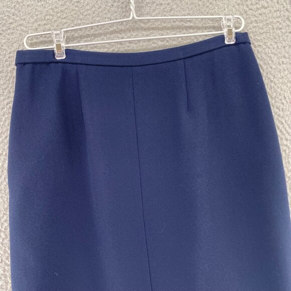 Karen Scott Suit Set Womens 8 Navy Jacket Midi Pencil Skirt Shell Top 3 Piece - Picture 5 of 16